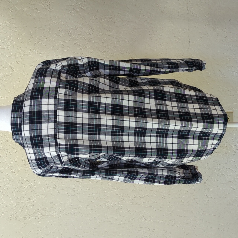 The Limited Black Plaid Casual Long Sleeve Button Down Shirt Size Medium - Picture 4 of 7